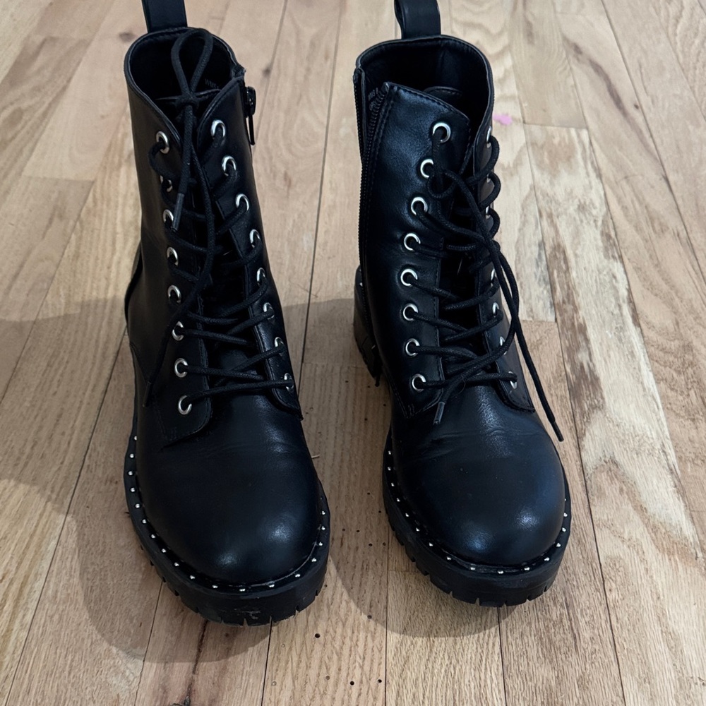 Dolce Vita Black Studded Combat Boots